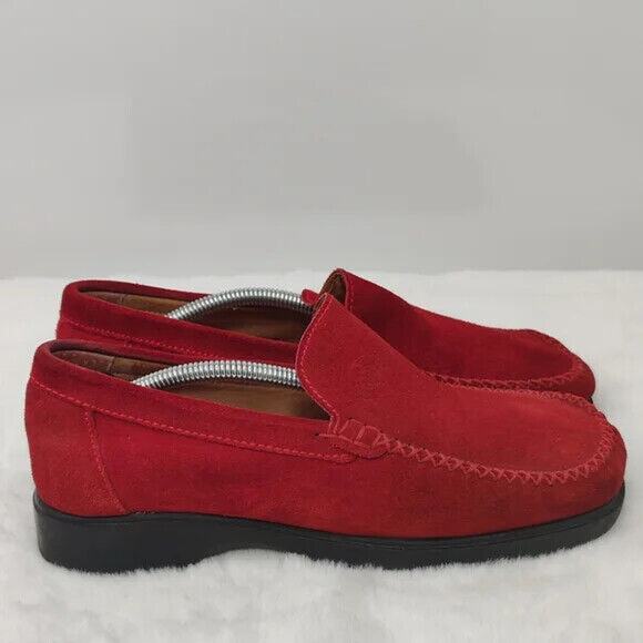 VIntage Red Suede Loafer Loafers sz 8 - Picture 5 of 11